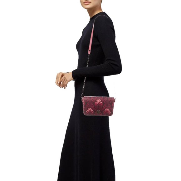 TORY BURCH Robinson Carmine Floral Printed Adjustable Chain Mini Crossbo… - Picture 4 of 12